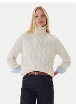 Tommy Hilfiger Golf WW0WW46791 Beżowy Regular Fit ze sklepu MODIVO w kategorii Swetry damskie - zdjęcie 186323207