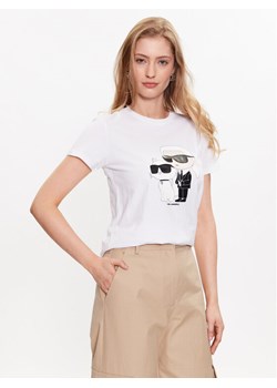 KARL LAGERFELD T-Shirt Ikonik 2.0 230W1704 Biały Regular Fit - id: 0000302416851 - marki Karl Lagerfeld - 186323276 KARL LAGERFELD T-Shirt Ikonik 2.0 230W1704 Biały Regular Fit ze sklepu MODIVO w kategorii Bluzki damskie - zdjęcie 186323276