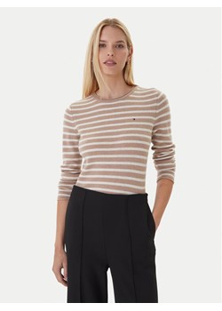 Tommy Hilfiger Sweter WW0WW40264 Beżowy Regular Fit ze sklepu MODIVO w kategorii Swetry damskie - zdjęcie 186323448