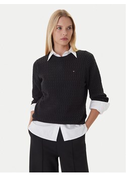Tommy Hilfiger Sweter Fine WW0WW44993 Czarny Regular Fit - id: 0000305376657 - marki Tommy Hilfiger - 186323559 Tommy Hilfiger Sweter Fine WW0WW44993 Czarny Regular Fit ze sklepu MODIVO w kategorii Swetry damskie - zdjęcie 186323559