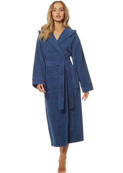 Długi szlafrok damski z kapturem granatowy 2102, Kolor granatowy, Rozmiar 2XL, L&amp;L ze sklepu Primodo w kategorii Szlafroki damskie - zdjęcie 186325899