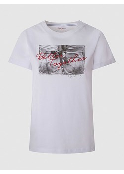 Pepe Jeans Koszulka w kolorze białym ze sklepu Limango Polska w kategorii Bluzki damskie - zdjęcie 186326078