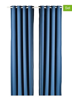 ABERTO DESIGN Zasłony (2 szt.) w kolorze niebieskim ze sklepu Limango Polska w kategorii Tekstylia - zdjęcie 186326439