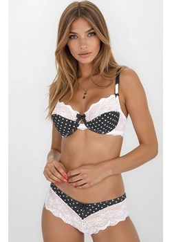 Biustonosz soft miękki w groszki Ewolet, Kolor ecru, Rozmiar 70C, Róża ze sklepu Intymna w kategorii Biustonosze - zdjęcie 186327297