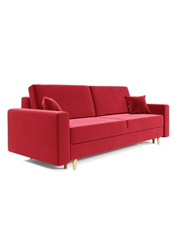 Czerwona rozkładana sofa tapicerowana welurem H2-C20 ze sklepu Edinos.pl w kategorii Sofy i kanapy - zdjęcie 186327798