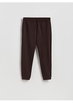 Reserved - Bawełniane spodnie dresowe - ciemnobrązowy ze sklepu Reserved w kategorii Spodnie męskie - zdjęcie 186330517