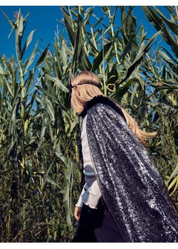 Reserved - Błyszcząca peleryna z maską kotka - czarny ze sklepu Reserved w kategorii Dla dziecka - zdjęcie 186330749