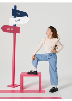 Sinsay - Jeansy wide leg ze wzorkiem - niebieski - id: 384EW-50J - marki Sinsay - 186331468 Sinsay - Jeansy wide leg ze wzorkiem - niebieski ze sklepu Sinsay w kategorii Spodnie dziewczęce - zdjęcie 186331468