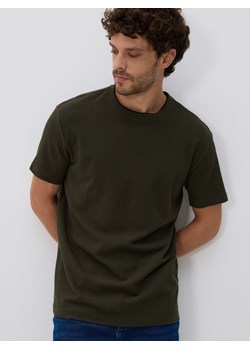 Reserved - Strukturalny t-shirt comfort fit - ciemnozielony ze sklepu Reserved w kategorii T-shirty męskie - zdjęcie 186333149
