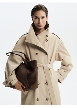 Reserved - Torebka shopper z imitacji zamszu - ciemnobrązowy ze sklepu Reserved w kategorii Torby Shopper bag - zdjęcie 186333167