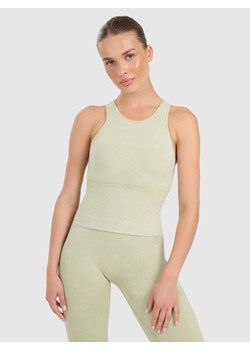 Damski top do jogi i pilatesu 4f 4FWAW25TFSLF578 - zielony ze sklepu Sportstylestory.com w kategorii Bluzki damskie - zdjęcie 186333488