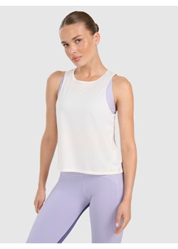 Damski top treningowy 4F 4FWAW25TFSLF572 - beżowy ze sklepu Sportstylestory.com w kategorii Bluzki damskie - zdjęcie 186333529