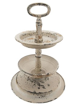 Clayre &amp; Eef Etażerka w kolorze kremowym - wys. 34 x Ø 22 cm ze sklepu Limango Polska w kategorii Misy i tace dekoracyjne - zdjęcie 186335878
