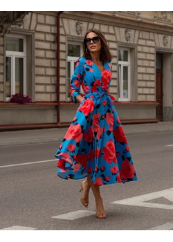 FORSETI Sukienka Jessi z rękawem Niebieska S09054 S09054, Rozmiar: S ze sklepu forseti.net.pl w kategorii Sukienki - zdjęcie 186336498