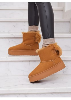 Royalfashion Buty a'la śniegowce damskie w kolorze camelowym Goroggo ze sklepu royalfashion.pl w kategorii Śniegowce damskie - zdjęcie 186343298