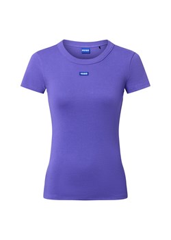 HUGO BLUE Koszulka damska - Easy Tee_B Kobiety Bawełna lila jednolity ze sklepu vangraaf w kategorii Bluzki damskie - zdjęcie 186343345