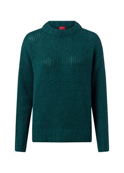 HUGO Damski sweter z dzianiny z zawartością alpaki - Sloossy Kobiety Wełna jodłowy jednolity ze sklepu vangraaf w kategorii Swetry damskie - zdjęcie 186343346