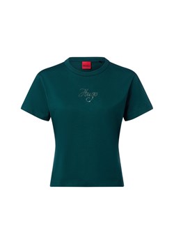 HUGO Koszulka damska - Destrel Kobiety Bawełna jodłowy jednolity - id: 782388-0002-09900 - marki Hugo Boss - 186343357 HUGO Koszulka damska - Destrel Kobiety Bawełna jodłowy jednolity ze sklepu vangraaf w kategorii Bluzki damskie - zdjęcie 186343357