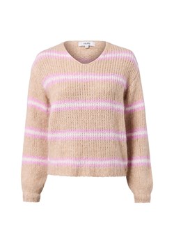 mbyM Sweter damski z alpaką i wełną - Gatilin Kobiety Wełna beżowy w paski ze sklepu vangraaf w kategorii Swetry damskie - zdjęcie 186343359