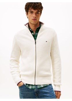 Tommy Hilfiger Męski kardigan Mężczyźni Bawełna écru jednolity ze sklepu vangraaf w kategorii Swetry męskie - zdjęcie 186343388