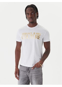 Versace Jeans Couture T-Shirt 79GAHT05 CJ00T Biały Regular Fit ze sklepu MODIVO w kategorii T-shirty męskie - zdjęcie 186345406