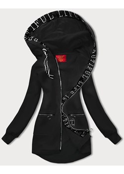 Prosta bluza damska z ozdobnym suwakiem czarna (AMG-37) ze sklepu goodlookin.pl w kategorii Bluzy damskie - zdjęcie 186348858