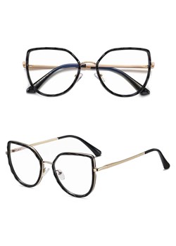 Damskie kocie okulary zerówki do komputera BLUE LIGHT z flexami 25137 black/gold - id: 637 - marki Stylion - 186349695 Damskie kocie okulary zerówki do komputera BLUE LIGHT z flexami 25137 black/gold ze sklepu Stylion w kategorii Okulary przeciwsłoneczne damskie - zdjęcie 186349695