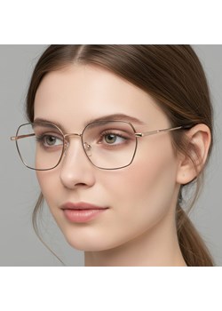 Okulary zerówki oprawki optyczne 913B różowe złoto + czerń ze sklepu Stylion w kategorii Okulary korekcyjne damskie - zdjęcie 186349708