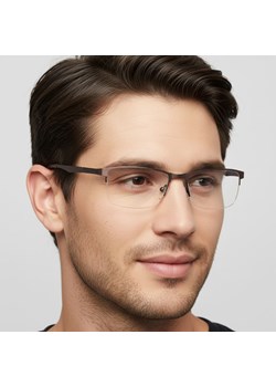 Żyłkowe oprawki korekcyjne zerówki okulary unisex 996B brązowe ze sklepu Stylion w kategorii Oprawki do okularów damskie - zdjęcie 186349709