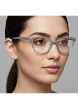 Damskie okulary optyczne zerówki kocie oczy Sunoptic CP117G mleczny szary ze sklepu Stylion w kategorii Okulary korekcyjne damskie - zdjęcie 186349717