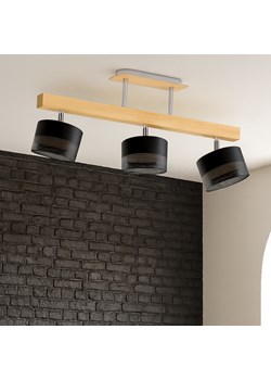 3-płomienna dębowa lampa sufitowa na drewnianej belce HOLLYWOOD GLAM ze sklepu Lysne w kategorii Lampy wiszące - zdjęcie 186350096
