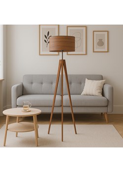 Lampa stojąca na trójnogu drewnianym HAITI ECO z fornirowym kloszem ze sklepu Lysne w kategorii Lampy podłogowe - zdjęcie 186350105