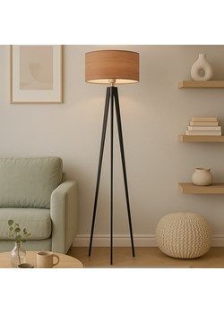 Drewniany trójnóg do salonu MIAMI ECO z fornirowym abażurem ze sklepu Lysne w kategorii Lampy podłogowe - zdjęcie 186350119