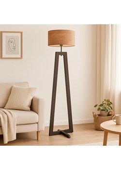 Drewniana lampa stojąca z abażurem BALI ECO do czytania w salonie ze sklepu Lysne w kategorii Lampy podłogowe - zdjęcie 186350138