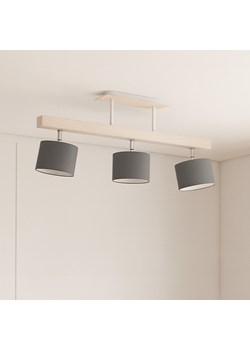 Drewniana lampa sufitowa w stylu skandynawskim HOLLYWOOD 3-punktowy szary regulowany LED ze sklepu Lysne w kategorii Lampy wiszące - zdjęcie 186350189
