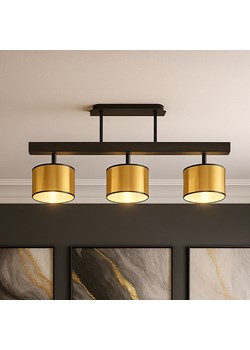 Złota lampa sufitowa do salonu 3-punktowa HOLLYWOOD MIRROR z regulacją kąta padania światła - id: 8960 - marki Ciekot Partners Sp. Z O. O. - 186350225 Złota lampa sufitowa do salonu 3-punktowa HOLLYWOOD MIRROR z regulacją kąta padania światła ze sklepu Lysne w kategorii Lampy wiszące - zdjęcie 186350225