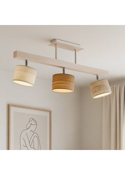 Designerska lampa sufitowa na drewnianej belce HOLLYWOOD ECO z regulacją kąta padania światła ze sklepu Lysne w kategorii Lampy wiszące - zdjęcie 186350237