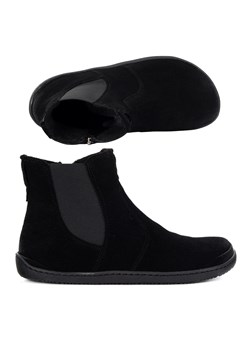 Damskie buty barefoot sztyblety z zamkiem ocieplane 1263 czarny welur ze sklepu butyolivier w kategorii Półbuty damskie - zdjęcie 186350419