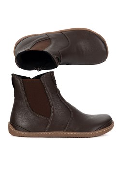Damskie buty barefoot sztyblety z zamkiem ocieplane 1263 brązowe ze sklepu butyolivier w kategorii Półbuty damskie - zdjęcie 186350506