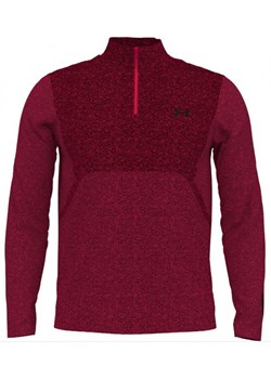 Męski longsleeve do biegania Under Armour UA Seamless Stride 1/4 Zip - czerwony ze sklepu Sportstylestory.com w kategorii T-shirty męskie - zdjęcie 186350566