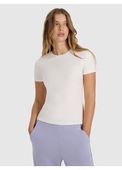 Damski t-shirt basic 4F 4FWAW25TTSHF2712 - biały ze sklepu Sportstylestory.com w kategorii Bluzki damskie - zdjęcie 186350639