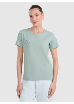 Damski t-shirt z nadrukiem 4F 4FWAW25TTSHF2713 - zielony ze sklepu Sportstylestory.com w kategorii Bluzki damskie - zdjęcie 186350707