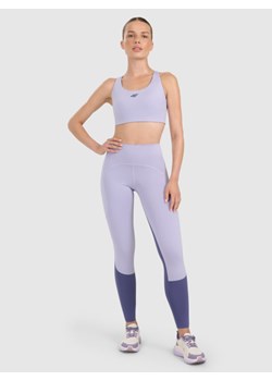 Damskie legginsy treningowe 4F 4FWAW25TFTIF364 - fioletowe ze sklepu Sportstylestory.com w kategorii Spodnie damskie - zdjęcie 186350806