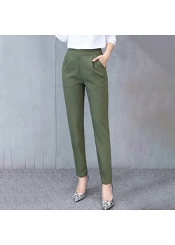 Damskie eleganckie spodnie chinosy - Zielony M ze sklepu Intimica.pl w kategorii Spodnie damskie - zdjęcie 186354617