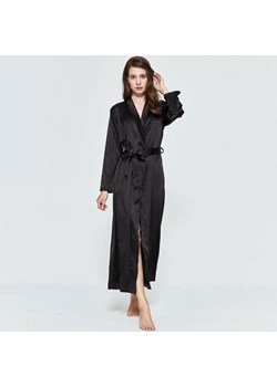Długi satynowy szlafrok - Czarny S/M - id: 8686915223881 - marki Intimica - 186355248 Długi satynowy szlafrok - Czarny S/M ze sklepu Intimica.pl w kategorii Szlafroki damskie - zdjęcie 186355248