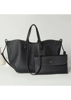Duża skórzana torba z kosmetyczką - Czarny ze sklepu Intimica.pl w kategorii Torby Shopper bag - zdjęcie 186355767