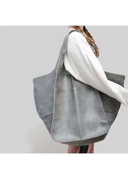 Duża torba shopper z kieszenią - Szary ze sklepu Intimica.pl w kategorii Torby Shopper bag - zdjęcie 186355789