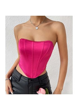 Gorset z satynowego materiału - Różowy XS - id: 9504838025545 - marki Intimica - 186357186 Gorset z satynowego materiału - Różowy XS ze sklepu Intimica.pl w kategorii Bluzki damskie - zdjęcie 186357186