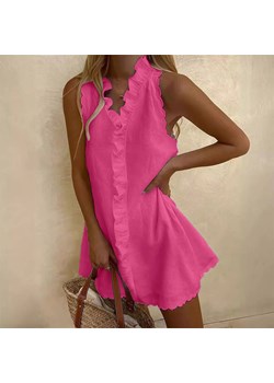 Letnia sukienka mini bez rękawów - Różowy S - id: 9659728757065 - marki Intimica - 186362439 Letnia sukienka mini bez rękawów - Różowy S ze sklepu Intimica.pl w kategorii Sukienki - zdjęcie 186362439