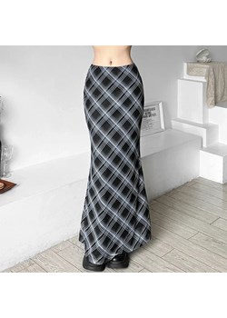 Spódnica maxi w kratę - Szary S ze sklepu Intimica.pl w kategorii Spódnice - zdjęcie 186367635